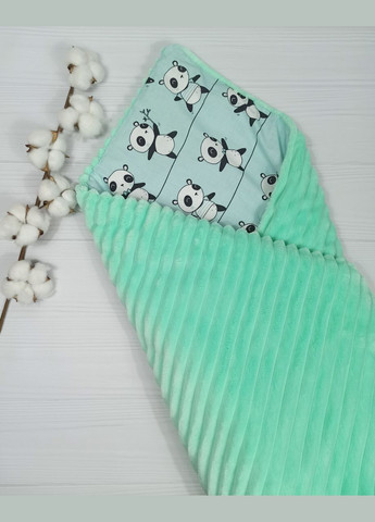 Плед 2в1 со съёмным утеплителем + подушка a.l.babybox Панды акробаты Мятный No Brand (315488299)