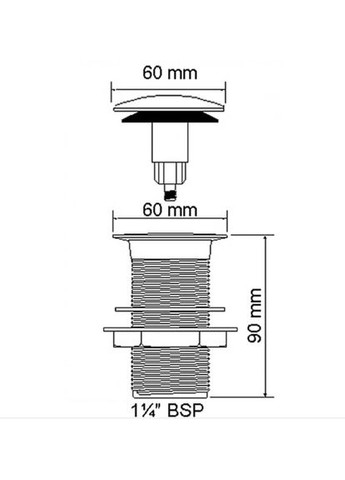 Пробка автомат для умывальника без перелива 5/4" Alpine (303833199)