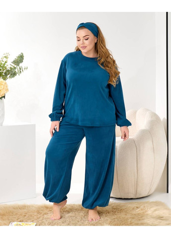 Морской волны зимняя домашний комплект тройка (костюм+чалма) Fashion