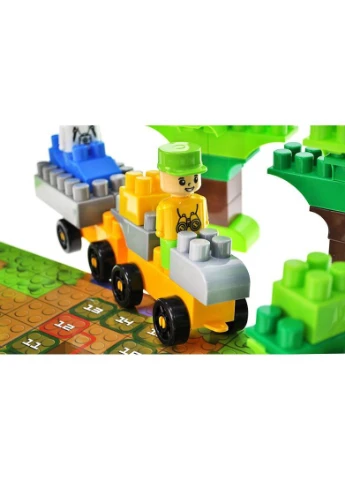 Конструктор блочний QB300-006 "Block&Steps: Пригоди в Сафарі" + ходилка і меморі гра 3в1, 89дет. qbee (389895212)
