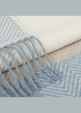 Плед Мериносовый Клетка бел-св.беж-голубой 140 x 200 см Love You 4499 (315690463)