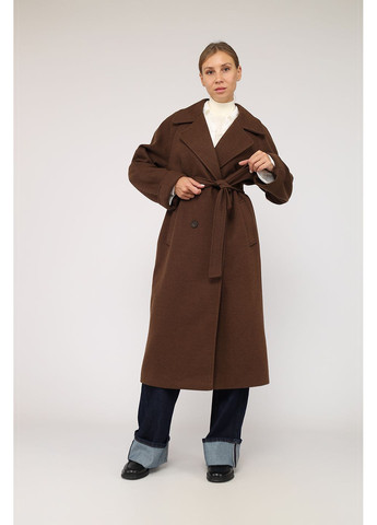 Коричневое демисезонное Пальто женское цвет коричневый ЦБ-00278518 Yuki