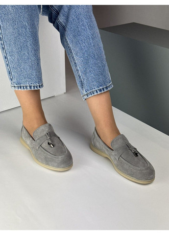 Hengji 390 Лофери Замшеві Сірі з прикрасою сірий з натуральна замша, китай — демісезон (335009321)