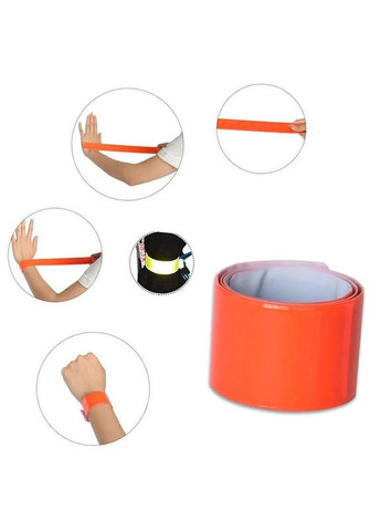 Світловідбивний браслет 6 шт в комплекті 40х3 см на велосипед руку ногу Червоний (1324462447) GIF (346263088)