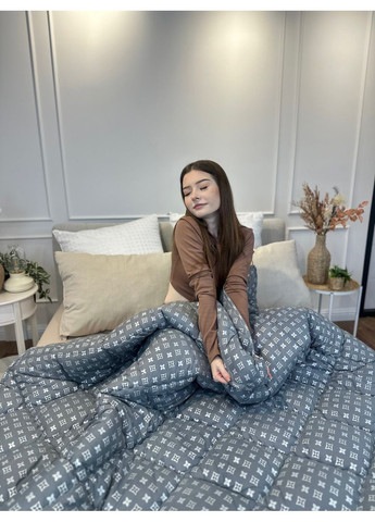 Одеяло евро стеганное зимнее из холофайбера 21518 195х210 см серое Leri Max (365680259)