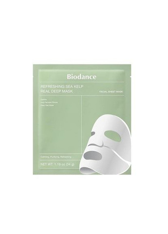 Ночная гидрогелевая маска для лица с морскими водорослями Refreshing Sea Kelp Real Deep Mask Biodance (321972111)