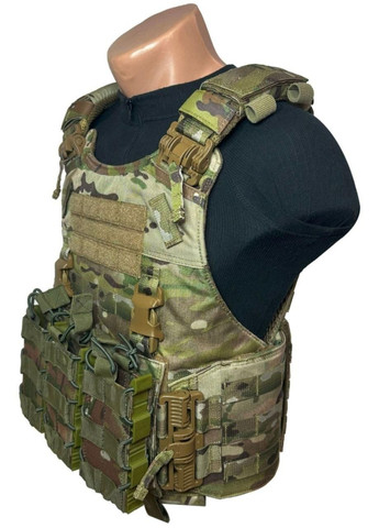 Плитоноска Quad Release Carrier (multicam) (р.L) з підсумками АК 7,62 (3В) Warrior Assault Systems (350668192)