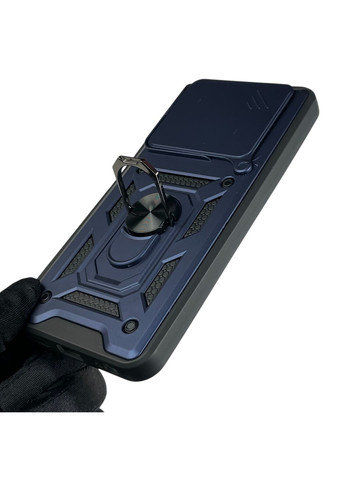 Чохол для Spark Go 1 (KL4) броньований з кільцем-тримачем підставкою зі шторкою на техно спарк го 1 темно-синій rg1 Tecno (366231334)
