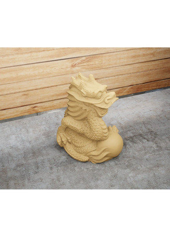 Статуетка дракона з кулею - яйцем. Символ 2024 року. Золотистий, 5 см ЗаСвіт (280940556)