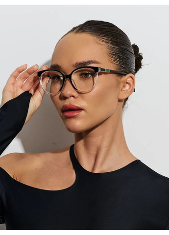 Готовые женские пластиковые очки кругляши для зрения -1.50 для дали прозрачная линза Ralph (372512178)