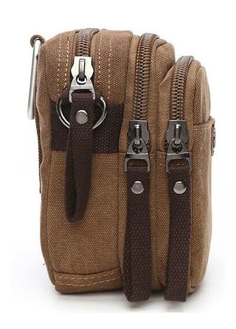 Барсетка текстильна Vintage через плече з кишенями коричнева (sku_20163) No Brand (329901829)