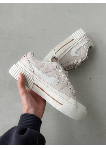 Бежеві Осінні кросівки чоловічі nike court legacy white beige найк коурт легасі No Brand