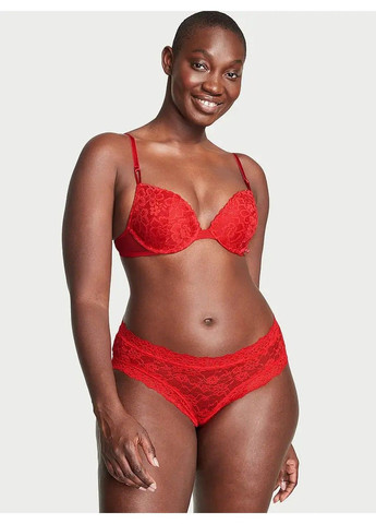Набор Трусиков Lace Cheeky Panty Red + Сетевые Трусики Thong Panty Red + Бесшовные трусики No-Show Thong Red Victoria's Secret (317788942)