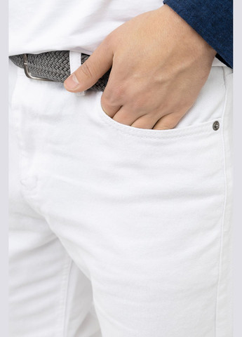 Белые летние мужские джинсы цвет белый цб-00244808 Figo