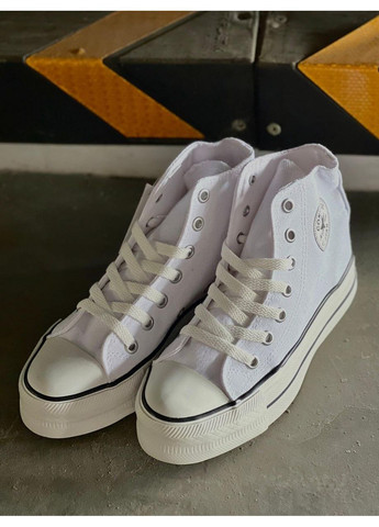 Білі Осінні кеди чоловічі converse chuck taylor high white конверс No Brand