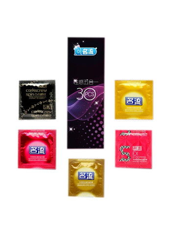 5 різних типів презервативів в одному наборі із 30 штук HBM Group (284279079)