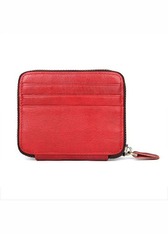 Многофункциональная визитница из натуральной кожи на молнии с 11 отсеков для кредиток красная (sku_14959) No Brand (330012783)