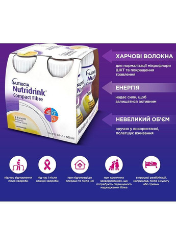 Энтеральное питание Compact Fibre Vanilla flavour, 4 шт. x 125 мл Nutricia (331789518)