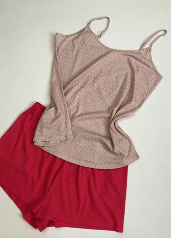 Рожева всесезон літня жіноча піжама. майка + шорти Tex