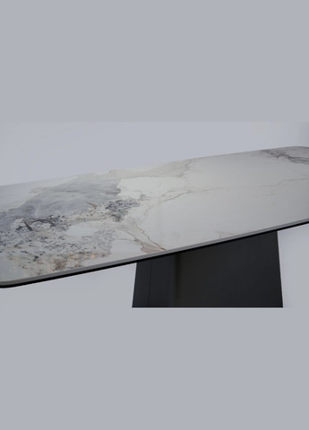 Стол Титан обеденный белый глянец 1800x900x750 графит ноги Prestol (352267818)