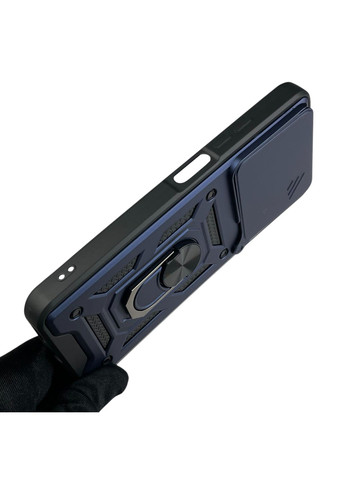 Чохол для Spark Go 1 (KL4) броньований з кільцем-тримачем підставкою зі шторкою на техно спарк го 1 темно-синій rg1 Tecno (366231334)