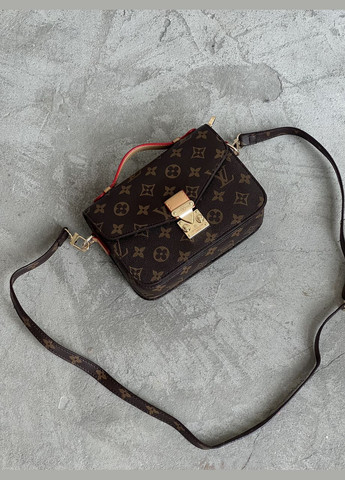 Сумка жіноча через плече коричневий + беж міні No Brand (322464320)