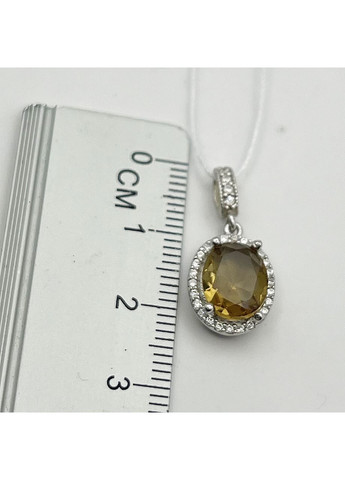 Кулон серебряный с султанитом и кубическим цирконием 2 г No Brand (369737634)