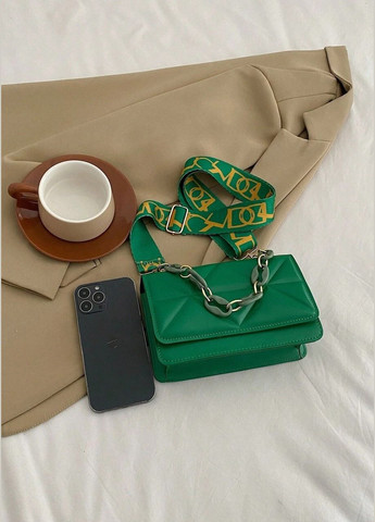 Женская классическая сумка 10277 на ремешке зеленая No Brand (282962560)