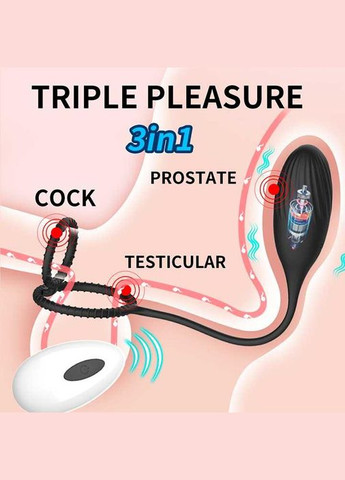 Вибратор Kinky 3 в 1: эрекционное кольцо с массажером простаты, вибратор для пар, виброяйцо Drive No Brand (327875683)