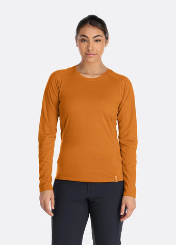 Оранжевая всесезон мужская футболка syncrino base ls tee womens Rab