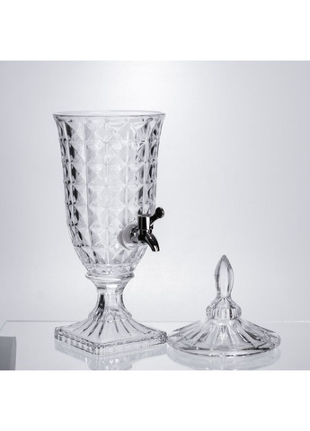 Лимонадниця з краном на підставці скляна 2 л лимонадник 46 см прозорий HP-19-12F Yiwu (371236121)