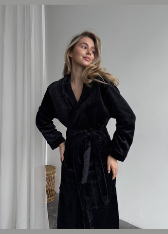 Жіночий теплий халат на запах довгий з капюшоном No Brand (316449985)