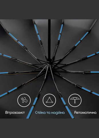 Синий зонтик автоматический двухслойный от дождя и солнца elite, 105 см, синий Losso (351902885)