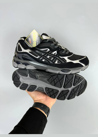 Чорні Зимовий кросівки зимові чоловічі і жіночі asics gel-nyc winter black gray gore-tex termo | асікс гель-нюк чорні сірі термо No Brand