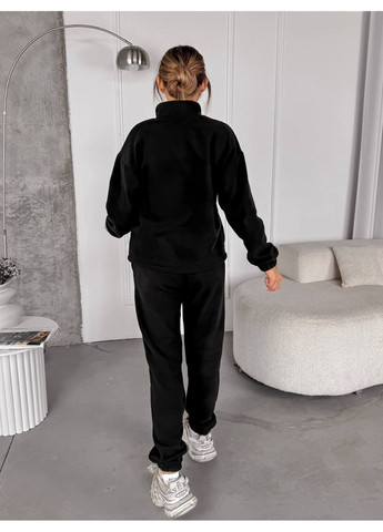Женский костюм флисовый черного цвета 35620 Fashion (366074768)