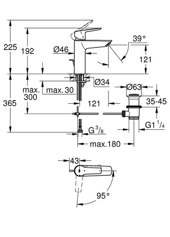QuickFix Start Одноважільний змішувач для раковини M-Size (23552002) Grohe (360403436)