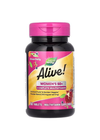 Витамины и минералы Alive! Women's 50+, 50 таблеток Nature's Way (322292417)