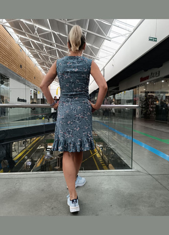 Зелена кежуал сукня-сарафан стретч-льон 2 Льва