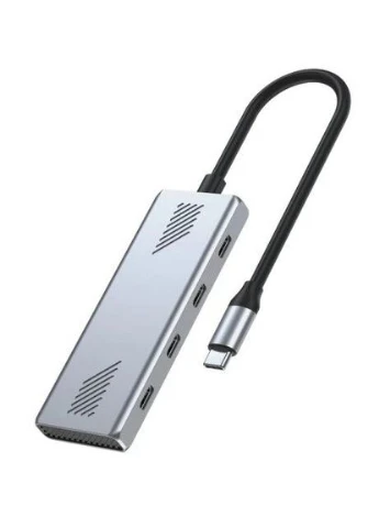 Хаб USB UHB-CM-U310-C4-01, Grey, Type-C 3.2 - 4xType-C 3.2, кабель 18 см, алюминиевый корпус UHB-CM-U310-C4-01 Gembird (395347895)