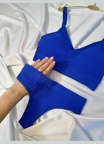 Синій демісезонний найзручніший комплект нижньої білизни Vakko