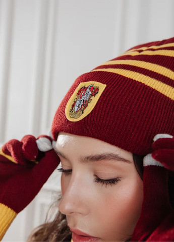Детский комплект шапка шарф и перчатки с эмблемой факультета Гриффиндор My Kigu (363838751)