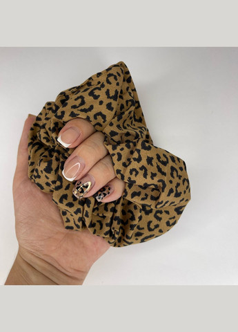 Резинки для волос Леопардовые трикотажные с черними пятнами 12 см Finding (315799650)