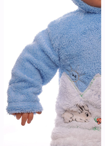 Голубой зимний костюм с длинным рукавом для мальчика травка с олененком голубой 68 см (28742) BABYKROHA