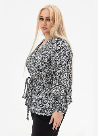 Черная рубашка с узором "гусиная лапка" Garne