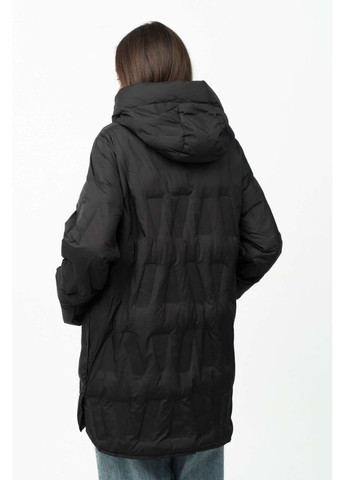 Чорна демісезонна куртка стьобана з терморядками Lora Duvetti