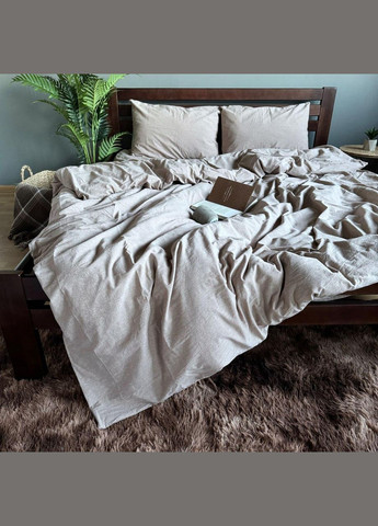 Хлопковое постельное белье Двуспальный 180х215 наволочка 70х70 2шт Беж (П4-post-var-bavovna-002-02) No Brand (316230787)