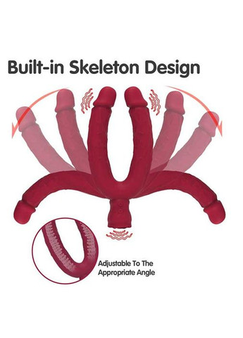 Двусторонний вибратор Y-Lover Rose Bloom Бордовый No Brand (370203692)