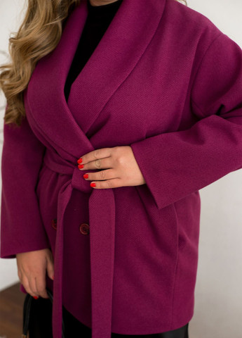 Фуксиновое Классическое, Повседневный, Кэжуал, Вечерний классическое полупальто двубортное No Brand однотонное