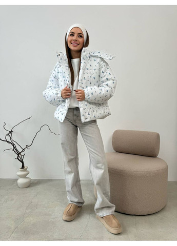 Белая демисезонная куртка «flower» Україна