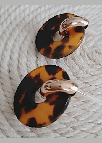 Серьги бижутерия круги с леопардовым принтом No Brand (336211426)